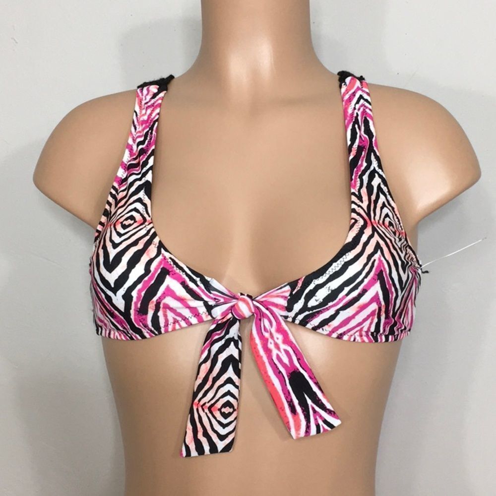 New. Volcom pink and black bikini top. Small